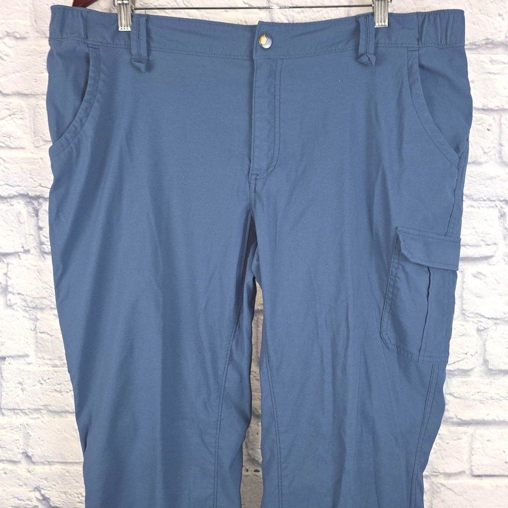 Duluth Trading Co Women Dry on the Fly Cargo Pants Blue Hiking Outdoor 18 40X32
